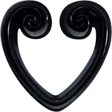 Black Curled Heart Valentines Day Tunnel Plug Set