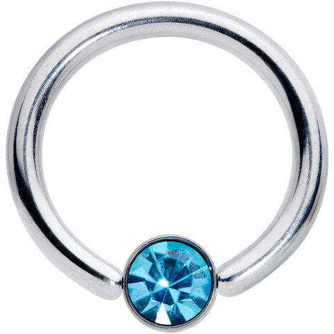 14G 3/8 Blue Gem 4mm BCR Captive Ring