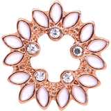 2G Clear Gem Rose Gold Hue White Leaves Screw Fit Tunnel Plug Set