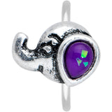 20G 5/16 Blue Faux Opal Elegant Elephant Nose Hoop