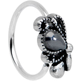 20G 5/16 Black Gem Abstract Bow Nose Hoop