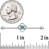 14G Clear Blue Gem Celtic Knot Industrial Barbell 38mm