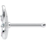 20G 1/4 Pink Gem Lacy Butterfly Nose Bone