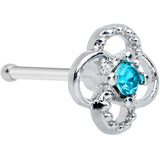 20G 1/4 Blue Gem Celtic Knot Nose Bone