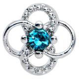 20G 1/4 Blue Gem Celtic Knot Nose Bone
