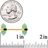 14G 5/8 Green Gem Gold Tone Barbell Nipple Ring Set