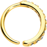 18G 5/16 Clear CZ Gem Gold Tone Forward Facing Closure Ring