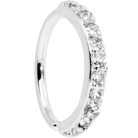 18G 5/16 Clear CZ Gem Forward Facing Closure Ring