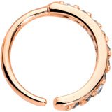 18G 5/16 Clear CZ Gem Rose Gold Tone Forward Facing Closure Ring
