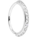 18G 3/8 Clear CZ Gem Forward Facing Closure Ring