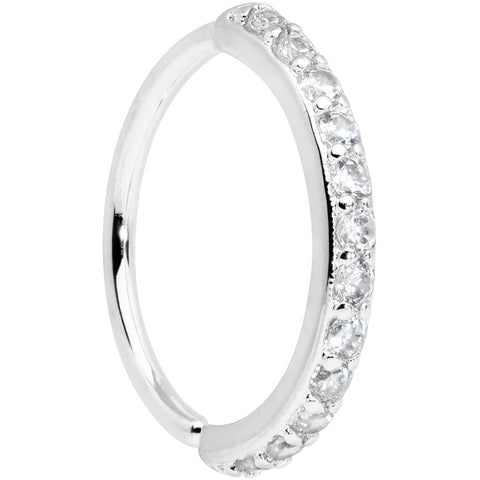 18G 3/8 Clear CZ Gem Forward Facing Closure Ring