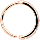 18G 3/8 Clear CZ Gem Rose Gold Tone Forward Facing Closure Ring