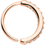 20G 5/16 Clear CZ Gem Rose Gold Tone Forward Facing Nose Hoop