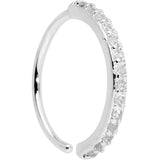 20G 3/8 Clear CZ Gem Forward Facing Nose Hoop