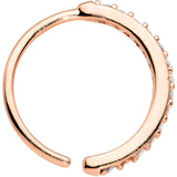 20G 3/8 Clear CZ Gem Rose Gold Tone Forward Facing Nose Hoop
