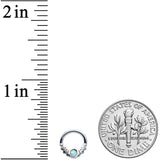 14 16G 1/4 5/16 White Synthetic Opal BCR Captive Ring Set of 4