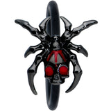 20G 5/16 Red Gem Black Spider Skull Halloween Nose Hoop