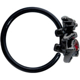 20G 5/16 Red Gem Black Spider Skull Halloween Nose Hoop