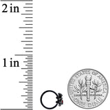 20G 5/16 Red Gem Black Spider Skull Halloween Nose Hoop