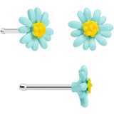 20G 1/4 5/16 Gold Tone Flower Ladybug Nose Hoop Bone Set of 3