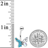 Blue Aurora Gem Super Glam Butterfly Belly Ring