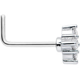20G 1/4 Clear CZ Gem Simple Rhombus Classic L Shape Nose Ring