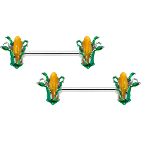 14G 9/16 Corn on the Cob Summer Barbell Nipple Ring Set