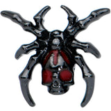 20G 1/4 Red Gem Black Spider Skull Halloween L Shape Nose Ring