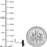 20G 1/4 Red Gem Black Spider Skull Halloween L Shape Nose Ring