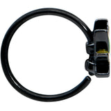 20G 5/16 Black Multicolor Pot Leaf Nose Hoop
