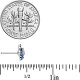 20G 1/4 Clear Blue Gem Evening Flower Nose Bone