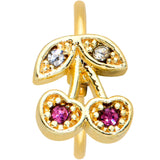 20G 5/16 Clear Purple Gem Gold Tone Very Cherry Nose Hoop