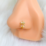 20G 5/16 Clear Purple Gem Gold Tone Very Cherry Nose Hoop