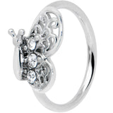 20G 5/16 Clear Gem Lacy Butterfly Nose Hoop