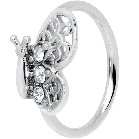 20G 5/16 Clear Gem Lacy Butterfly Nose Hoop