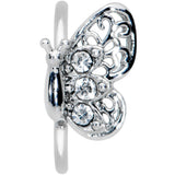 20G 5/16 Clear Gem Lacy Butterfly Nose Hoop