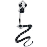 Black Gem Stylish Snakes Double Mount Belly Ring