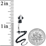 Black Gem Stylish Snakes Double Mount Belly Ring