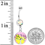 Aurora Gem Pastel Sunset Tree Dangle Belly Ring