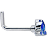 18G 5/16 Lovely Blue Lotus Flower L Shape Nose Ring