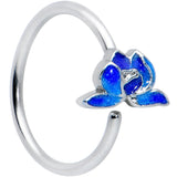 18G 3/8 Lovely Blue Lotus Flower Nose Hoop