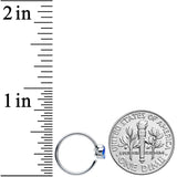 18G 3/8 Lovely Blue Lotus Flower Nose Hoop