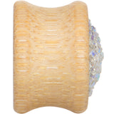 5/8 White Druzy Stone Wood Saddle Plug Set