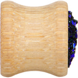 7/16 Blue Druzy Stone Wood Saddle Plug Set