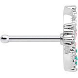 20G 1/4 Clear CZ Gem Abstract Butterfly Nose Bone