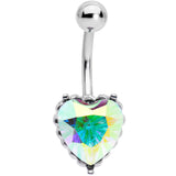 Clear CZ Gem Great Big Heart Valentines Day Belly Ring