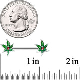 14G 9/16 Tiny Ladybug Leaves Barbell Nipple Ring Set