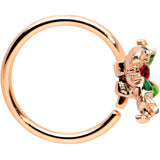 20G 5/16 Rose Gold Tone Tiny Ladybug Leaves Nose Hoop
