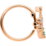 20G 5/16 Clear CZ Gem Rose Gold Hue Abstract Butterfly Nose Hoop