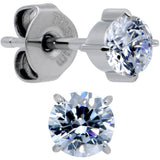 20G Clear CZ Gem 4mm G23 Titanium Post Stud Earrings
